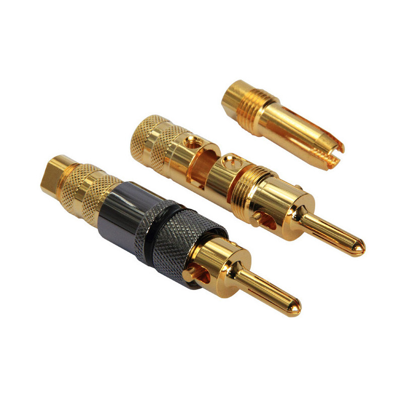 Banana Plug lock type gold and zinc plated cable 5mm