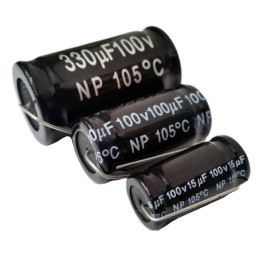 Condensatore Elettrolitico NP 3.30µF 100V 10% 105°C assiale