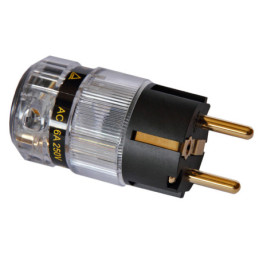 Power connector 220V schuko gold plated transparent body