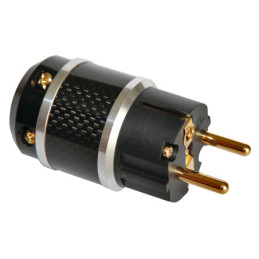 Power connector 220V schuko gold plated Carbon fiber