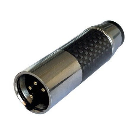 XLR male 4 pins gold plated, Carbon Fiber finishing