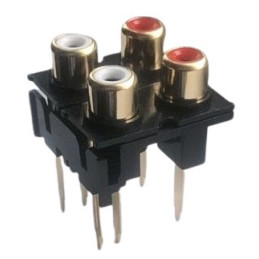 RCA double stereo module ABS – terminals Gold plated - Black