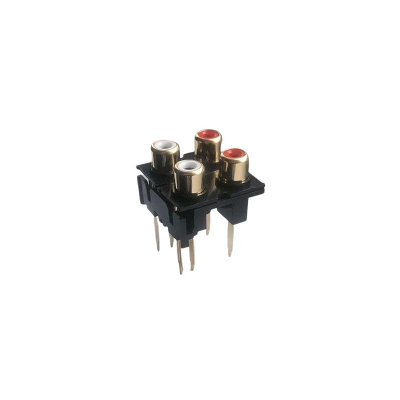 RCA double stereo module ABS – terminals Gold plated - Black